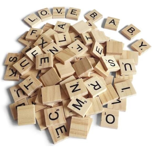 200PCS Scrabble Letters for Crafts - Wood Tiles for DIY Gift Decoration, - Picture 8 of 8